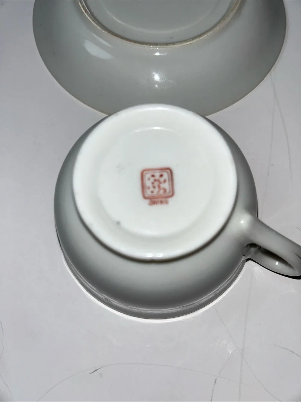 Hand Painted Floral Print Teacup and Saucer Marked Japan Cottage core Style